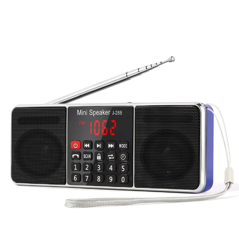 PRUNUS J-288 Portable Radio AM FM Radio with Bluetooth Speaker, Sleep Timer, Power-Saving Display, Ultra-Long Antenna, AUX Input & USB Disk & TF Card MP3 Player, NO Manual Preset - Image 1